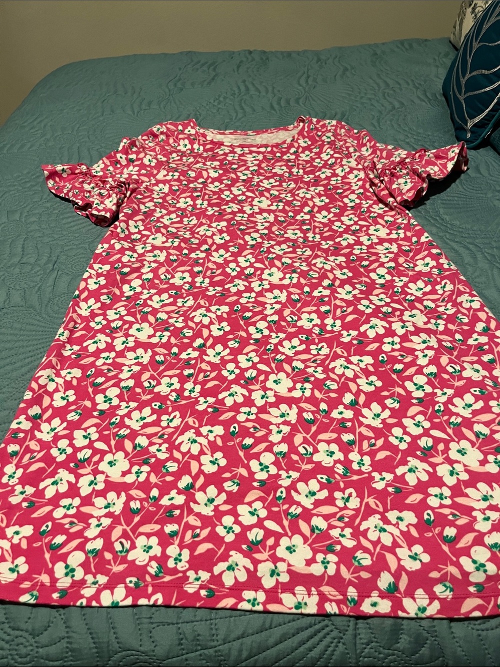 Kim Rogers Pink Floral Short Sleeve Shift Dress